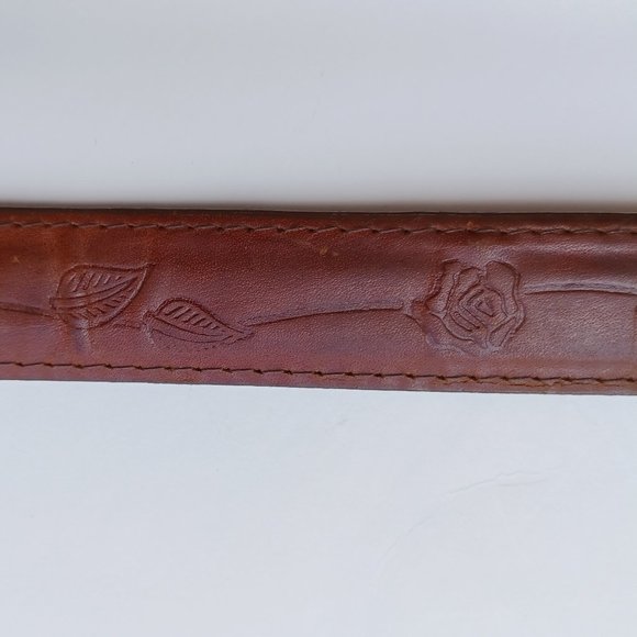 Genuine Leather Belt - Copper Brown - Antiqued Bronze hardware - Size Medium - Picture 2 of 9